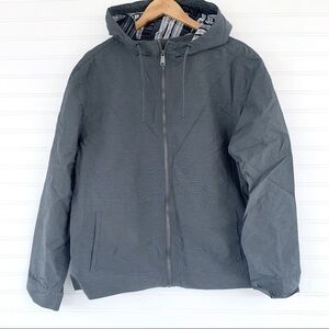 Gray Hooded jacket, full zip Size Large